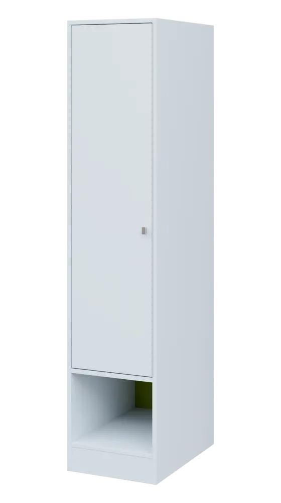 QN 5 - 4STN skříň šatní, 1-dveřová, levá, výsuvné ramínko, 1830x400x600, bílá/jarní zeleň